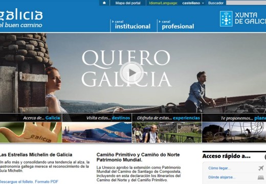 O portal de información e promoción turística da Xunta incrementou o seu número de usuarios en preto dun 22% no último ano